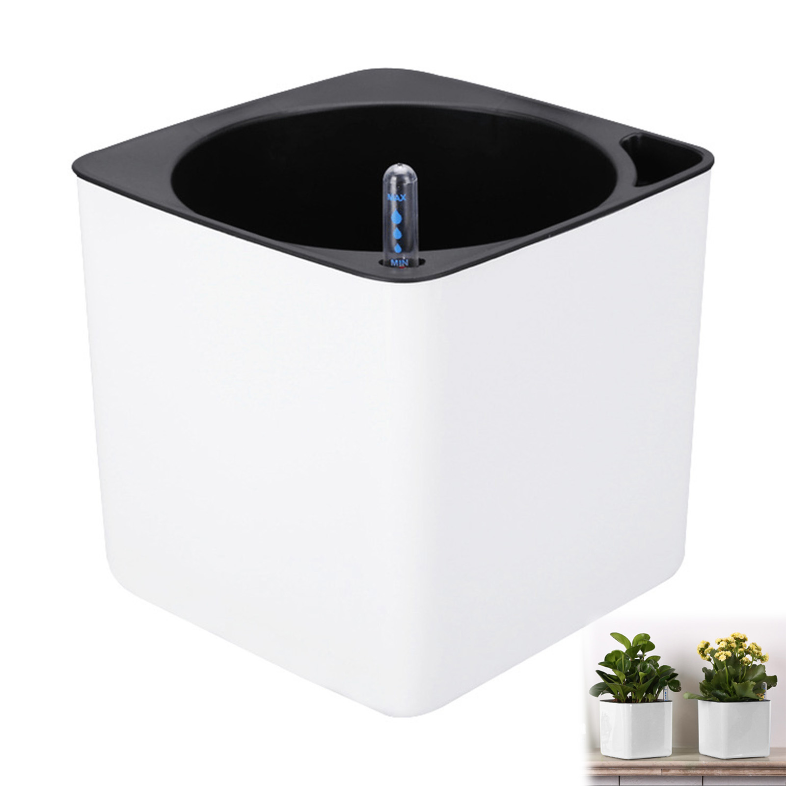 Self Watering Insert - กระถางต้นไม้รดน้ำอัตโนมัติ กระถางดอกไม้ตกแต่งห้องนั่งเล่น กระถางพลาสติก กระถางปลูกต้นไม้ในบ้าน กระถางตั้งโต๊ะ