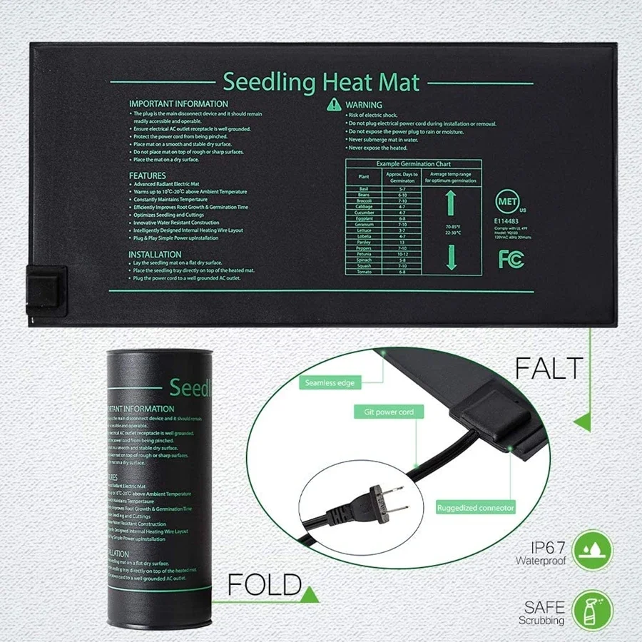 4 ขนาด 220V EU Plug ต้นกล้าควา - Heat Mat Seedling บทวิจารณ์และราคา
