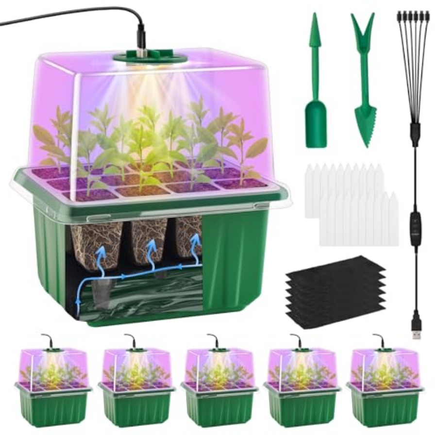 ถาดเพาะเมล็ดพร้อมไฟ 6 ชุด ชุดเ - Humidity Dome Kit บทวิจารณ์และราคา