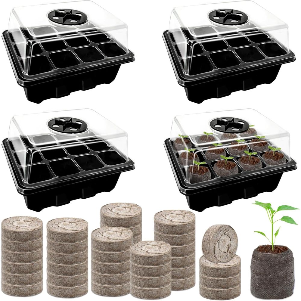 ถาดเพาะเมล็ด 4 ชิ้น พร้อมเม็ดพ - Peat Pellet Tray บทวิจารณ์และราคา