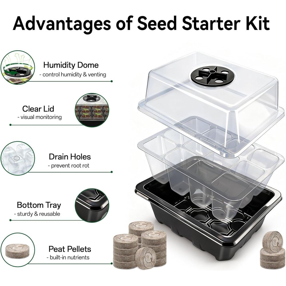 ถาดเพาะเมล็ด 4 ชิ้น พร้อมเม็ดพ - Peat Pellet Tray บทวิจารณ์และราคา