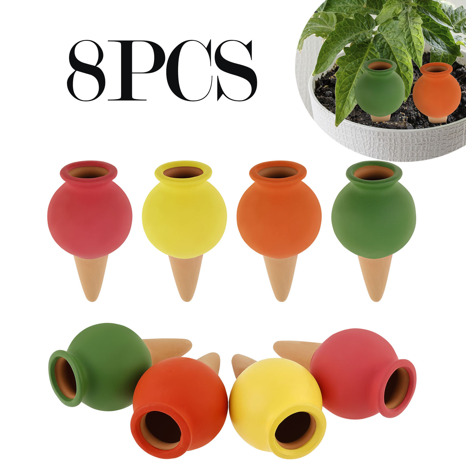 8 ชิ้น Terracotta Self Waterin - Self Watering Insert บทวิจารณ์และราคา