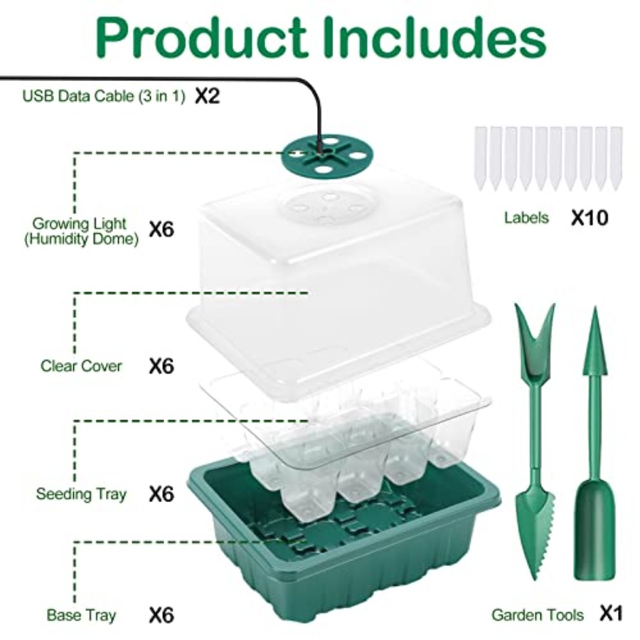 ถาดเพาะเมล็ดพร้อมไฟ, ชุดอุปกรณ - Humidity Dome Kit บทวิจารณ์และราคา